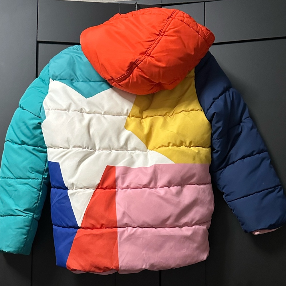 Mini Boden Multi-Color Puffer Jacket - Teal, Red, Yellow, Pink, Navy, White